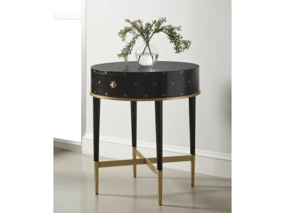 Accents Round Accent Table w/ Storage in Black Finish by Pulaski - PUL-P301012