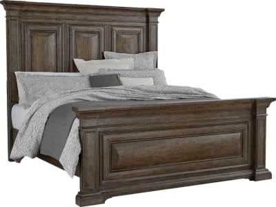 Woodbury Queen Panel Bed in Dark Wood Finish by Pulaski - PUL-P351-BR-K1-B