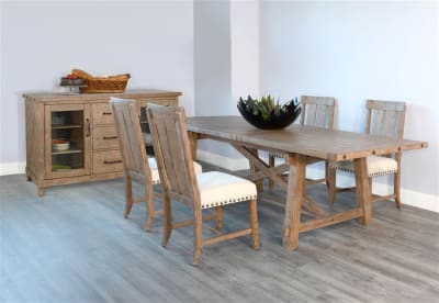 Vivian 7 Piece Dining Room Set in Light Brown Finish by Sunny Designs - SD-1102DR