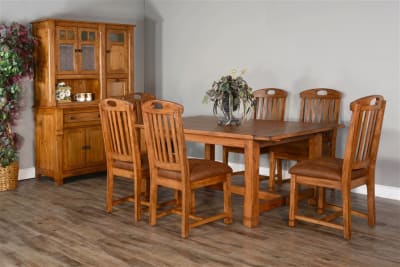 Sedona 7 Piece Dining Room Set in Light Brown Finish by Sunny Designs - SD-1116RO2