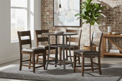 Homestead 5 Piece Counter Height Dining Room Set in Tobacco Leaf Finish by Sunny Designs - SD-1127TL-36-1429TL2-24