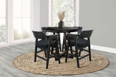 Mia 5 Piece Counter Height Dining Room Set in Umbra Black Finish by Sunny Designs - SD-1212UM-1527UM-24