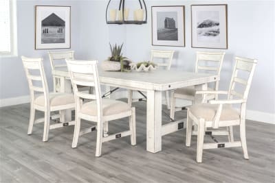 Marina 7 Piece Dining Room Set in White Sand Finish by Sunny Designs - SD-1316WS