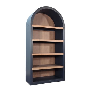 Logan Arched Bookcase in Cyberspace and Navy Blue Finish by Sunny Designs - SD-2150CS