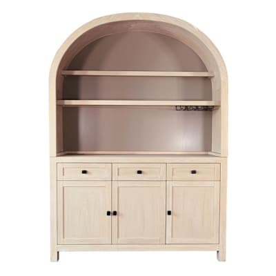 Liz Bar Hutch with Storage Cabinet in Bergen Oak Finish by Sunny Designs - SD-2177BO