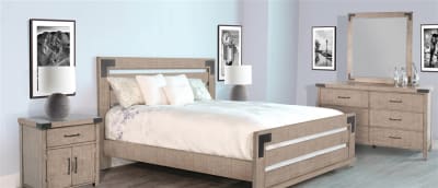 Desert Rock 6 Piece Bedroom Set in Light Brown Finish by Sunny Designs - SD-2357DR