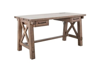 Vivian Writing Desk with Power Plug in Desert Rock Finish by Sunny Designs - SD-2833DR-P