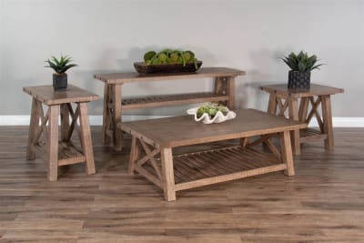 Vivian 3 Piece Occasional Table Set in Light Brown Finish by Sunny Designs - SD-3156DR
