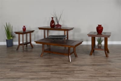 Santa Fe 3 Piece Occasional Table Set in Dark Chocolate Finish by Sunny Designs - SD-3175DC2