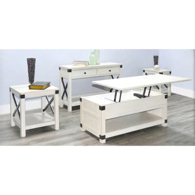 2 Piece Occasional Table Set with Lift Top in Marble White Finish by Sunny Designs - SD-3185MW