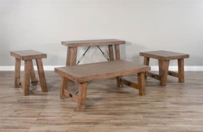 Doe Valley 3 Piece Occasional Table Set in Light Brown Finish by Sunny Designs - SD-3189BU