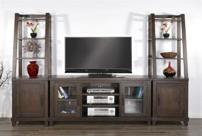 Vivian 112 Inch Entertainment Wall in Brown Finish by Sunny Designs - SD-3644RN-64-PL-PR