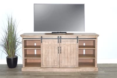 78 Inch TV Console in Light Brown Finish by Sunny Designs - SD-3648DR