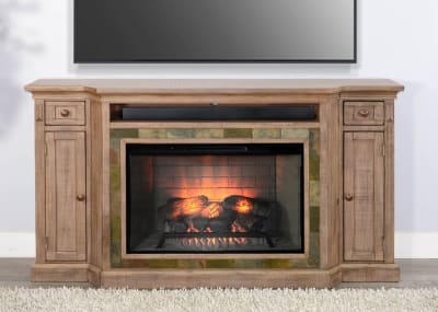72 Inch TV Console in Light Brown Finish by Sunny Designs - SD-3650DR