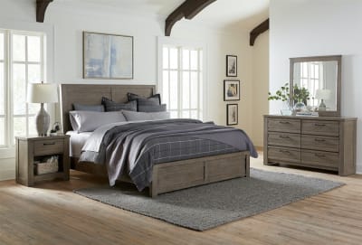 Ruff Hewn 6 Piece Bedroom Set in Distressed Gray Wash Finish by Samuel Lawrence - SLF-S079-BR