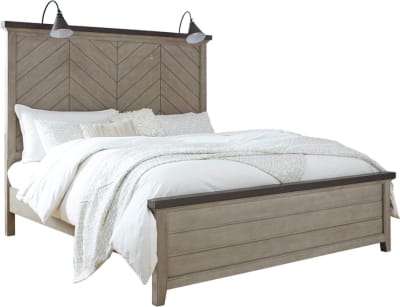 Farmhouse Bed in Warm Gray Finish by Samuel Lawrence - SLF-S382-BR-K1