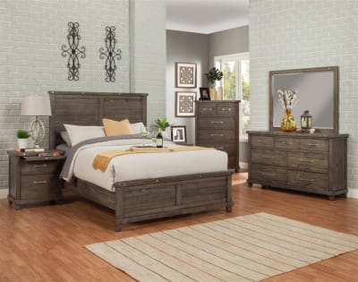 Industrial Charms 5 Piece Bedroom Set in Industrial Gray Finish by Vilo Home - VILO-VH1810-Q-5PC