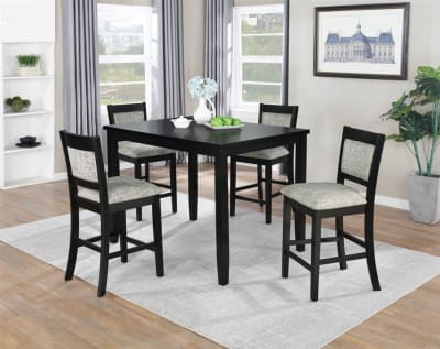 Jazzy Bells 5 Piece Counter Height Dining Set in Wired Black Finish by Vilo Home - VILO-VH255