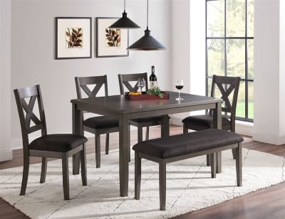 Chandler 6 Piece Dining Room Set in Washed Gray Finish by Vilo Home - VILO-VH365