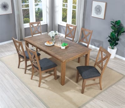 Granada 7 Piece Dining Room Set in Oak & Gray Finish by Vilo Home - VILO-VH4850-7PC