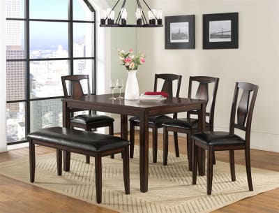 Sedona 6 Piece Dining Room Set in Burnished Walnut Finish by Vilo Home - VILO-VH565