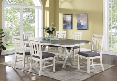 Lido Bay 7 Piece Dining Room Set in Washed Gray Finish by Vilo Home - VILO-VH6000-7PC