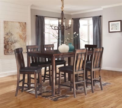 Great Bridge 7 Piece Counter Height Dining Set in Burnished Walnut Finish by Vilo Home - VILO-VH676