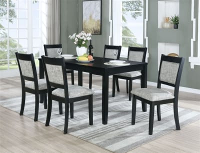 Upstate 7 Piece Dining Room Set in Wired Black Finish by Vilo Home - VILO-VH727