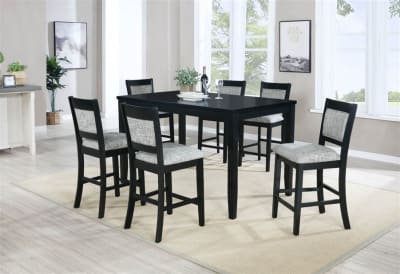 Upstate 7 Piece Counter Height Dining Set in Wired Black Finish by Vilo Home - VILO-VH757
