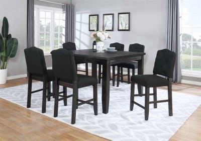 Industrial Charms 7 Piece Counter Height Dining Set in Dark Walnut Finish by Vilo Home - VILO-VH9850-7PC