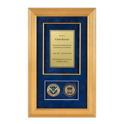 Recognition Shadow Box (Gold) w/ Coins (FPS)