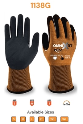 C2V Cut Resistant A6 Gloves, Nitrile, Omni-XRT 1138G