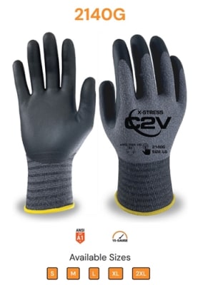 C2V 15-Gauge Glove, Nitrile Palm, X-Stress, 2140G