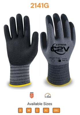 C2V Nitrile Dotted 15-Gauge Glove, X-Stress, 2141G