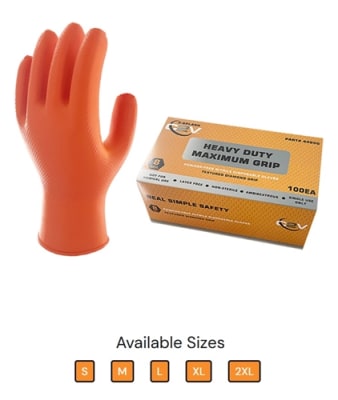 C2V 8-Mil Orange Nitrile Disposable Glove, 4403G