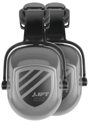 Lift Full Brim Hard Hat Hearing Protection, 25DB NRR, HEP25-23BK