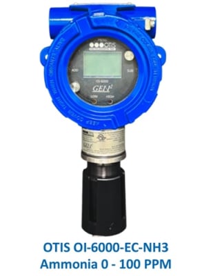 OTIS OI-6000 Gas Detector, Ammonia 0-100 PPM