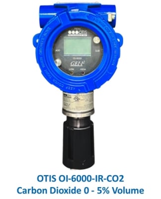 OTIS OI-6000 Gas Detector, Carbon Dioxide 0-5% Vol., IR
