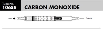 Sensidyne Carbon Monoxide Gas Detector Tube 106SS, 30-500 ppm