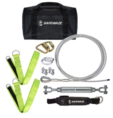 SafeWaze 60 Ft Horizontal Lifeline, Cable 019-8025
