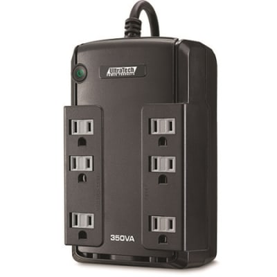 UltraTech 0E-350V6 350VA/255W Battery Backup Compact UPS with 6 Outlets; Standby
