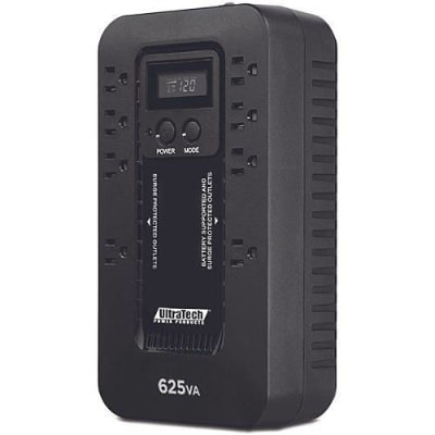 UltraTech 0E-625V8LCD2 650VA/390W Battery Backup Compact UPS with 8 Outlets
