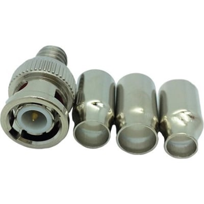PRO 0E-BNCU75TP 18-22 AWG Wire Male BNC Crimp RG58/59, 6 PVC Plenum, 10-Pack