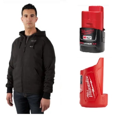 Milwaukee M12 Heated Hoodie Kit, Large, Black 306B-21L