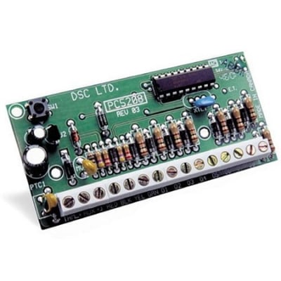 DSC PC5208 PowerSeries Programmable Output Module, Provides Low Current (50 mA) PGM Voltage Outputs, Compatible with PC1616, PC1832 and PC1864 Control Panels