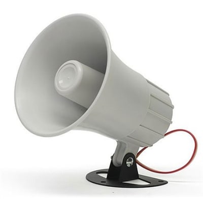 DSC SD-20W Siren, 6-12VDC, 700mA, 110dB Sound Pressure Level, 5.25" x 5.75" L, ABS Plastic, 20W