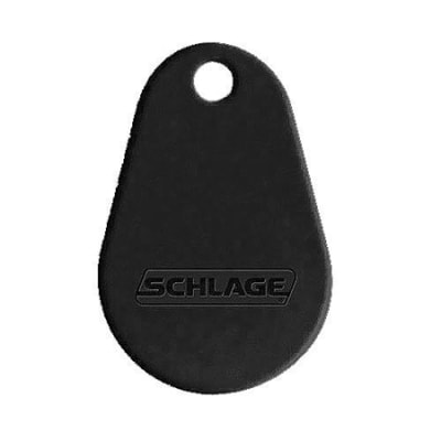 Schlage 9691T Multi-Technology Thin Fob Credential, 125 kHz Prox AND MIFARE Classic, Black, 50-Pack