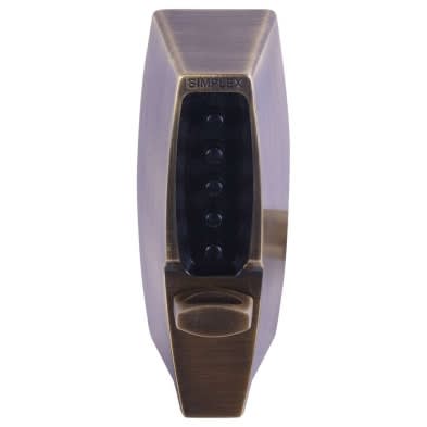 Combination Deadbolt, 2-3/4" Backset, Antique Brass
