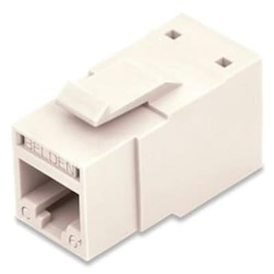 Belden RV6MJKUEW-S1 REVConnect CAT6 Plus Modular Jack, T568 A/B, Single Pack, White