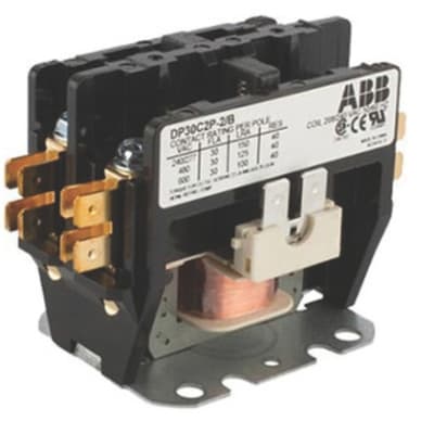 ABB DP30C2P-1 Definite Purpose Contactor, 30A, 2P, 120VAC Coil, 600VAC Rated